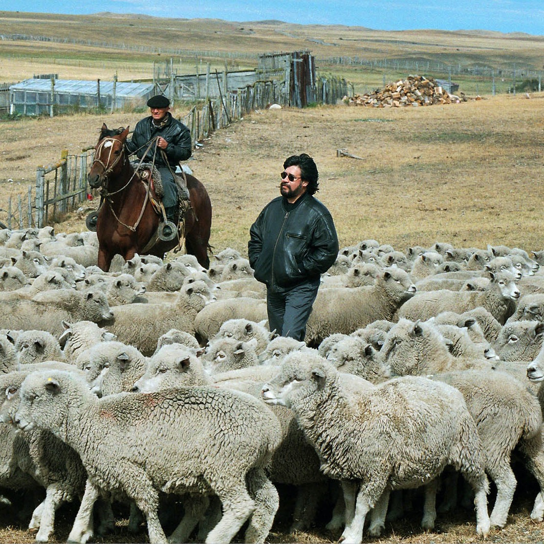 Photo of Luis Sepulveda in Patagonia, from the cover of the book Últimas noticias del sur
